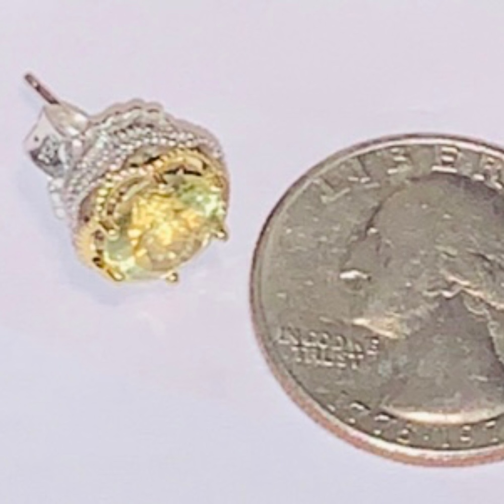 Tacori Crescent Crown Studs featuring Rare Tacori Lemon Quartz